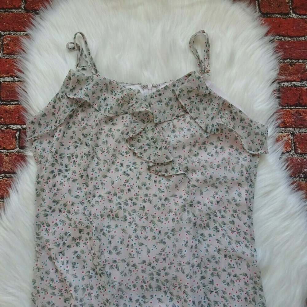 Lulu's Women's Dress Sleeveless Spaghetti Straps Ruffles Print Floral Short L - Picture 4 of 12